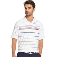 IZOD SS Printed Engineered Striped Polo - White