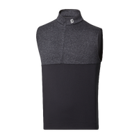 FJ Heather Yoke Half Zip Vest [BLACK]