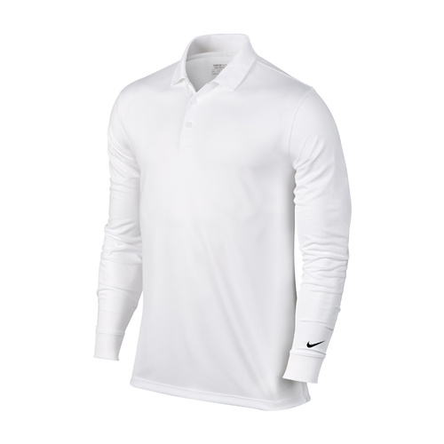 Nike Victory Longsleeve Polo - White [Size: Small]