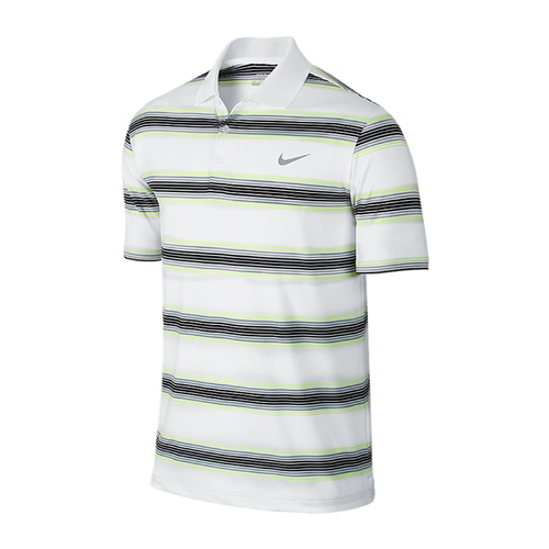 Nike Icon Stretch Stripe Polo - White/Wolf Grey [Size: Small]