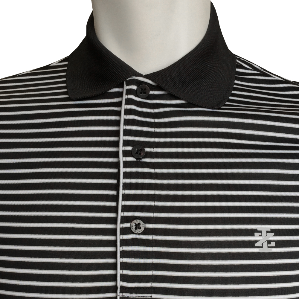 IZOD Feeder Stripe EDI Polo - Caviar | Free Delivery Aus Wide | Golf World