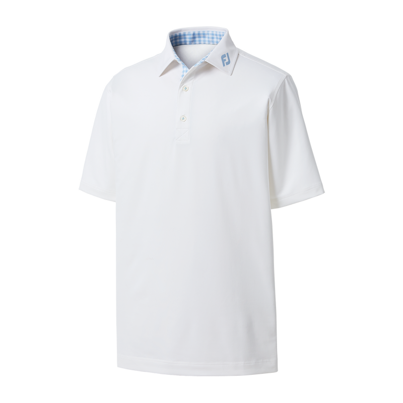 FJ Gingham Trim Men's Polo [White]