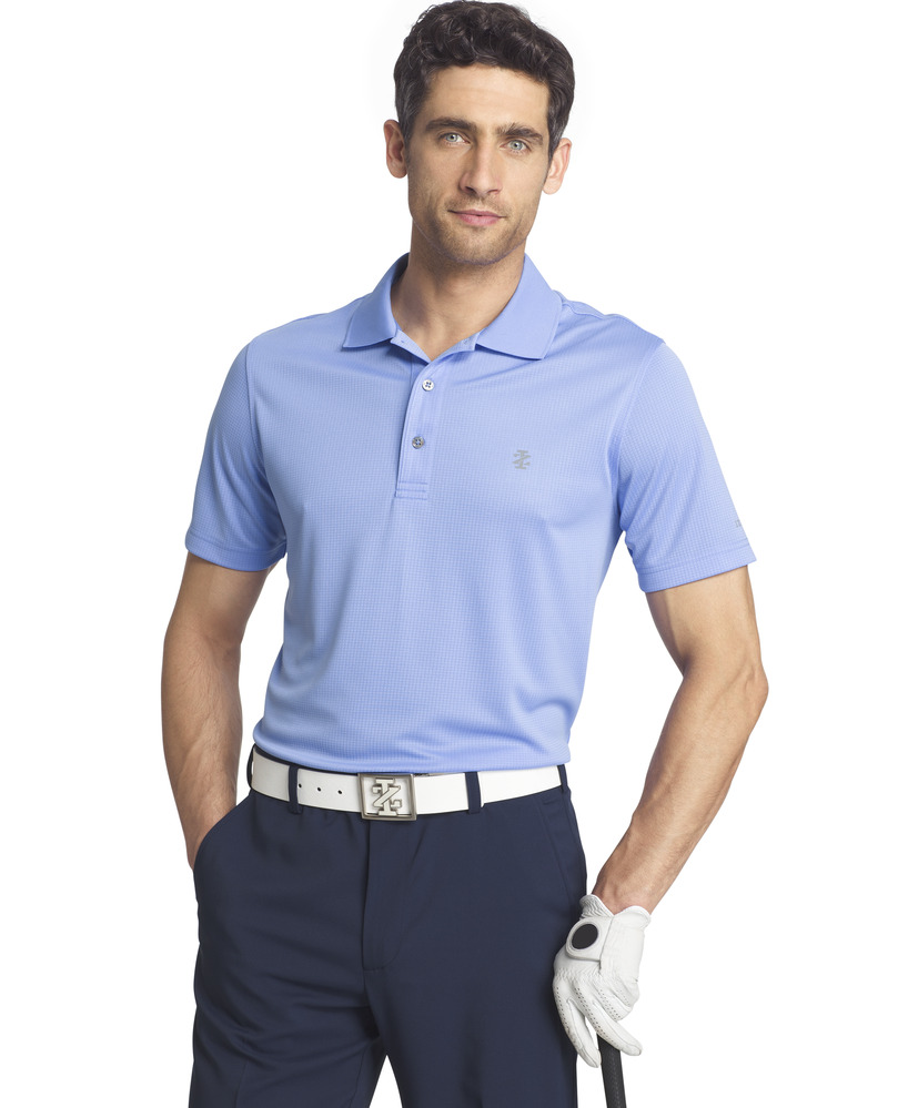 IZOD Solid Grid Polo - Riviera Blue