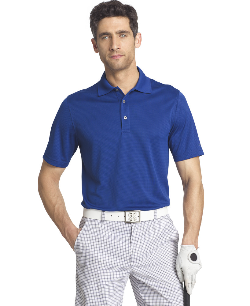 IZOD Solid Grid Polo - Cobalt Blue