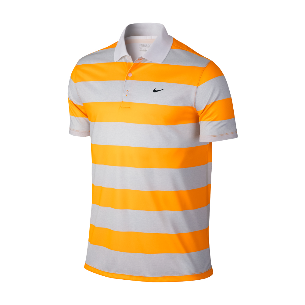 Nike Men's Victory Bold Stripe Golf Polo - Vivid Orange | Free Delivery ...