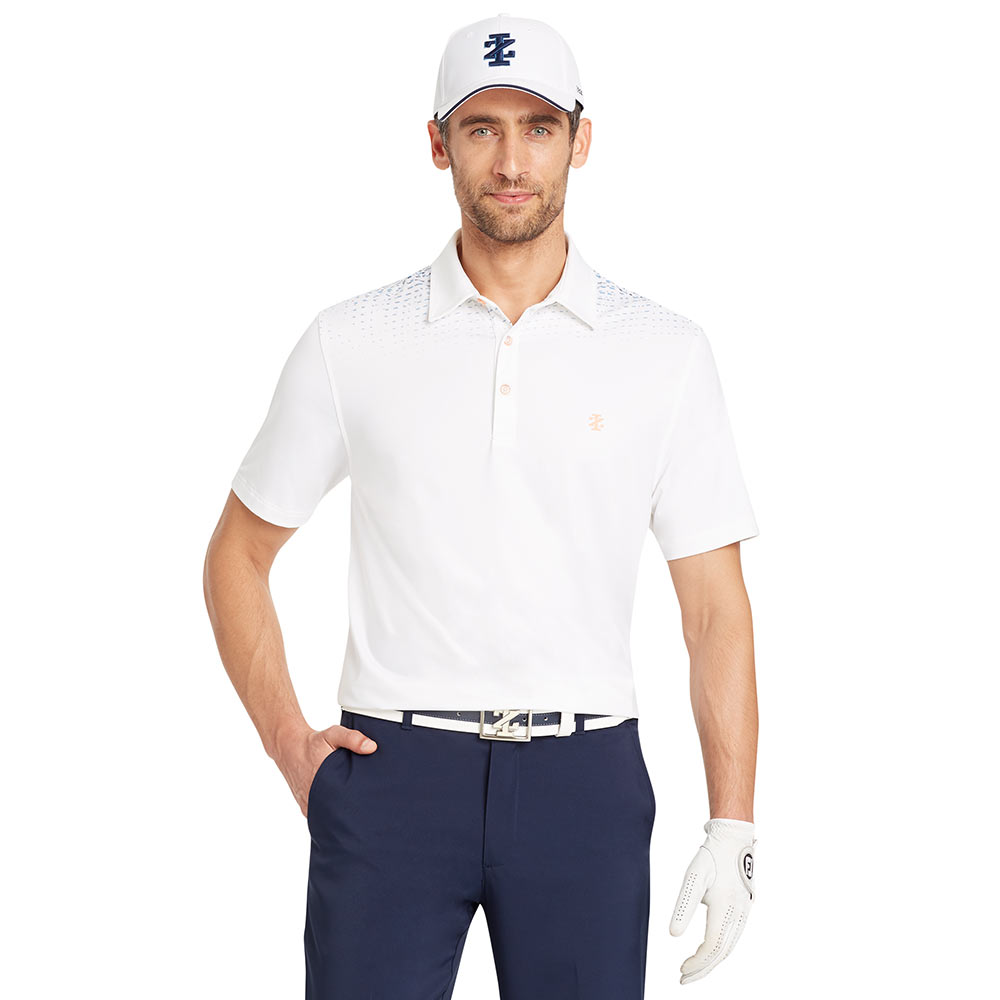 IZOD SS Smashing Divot Printed Polo - White - IZOD Golf