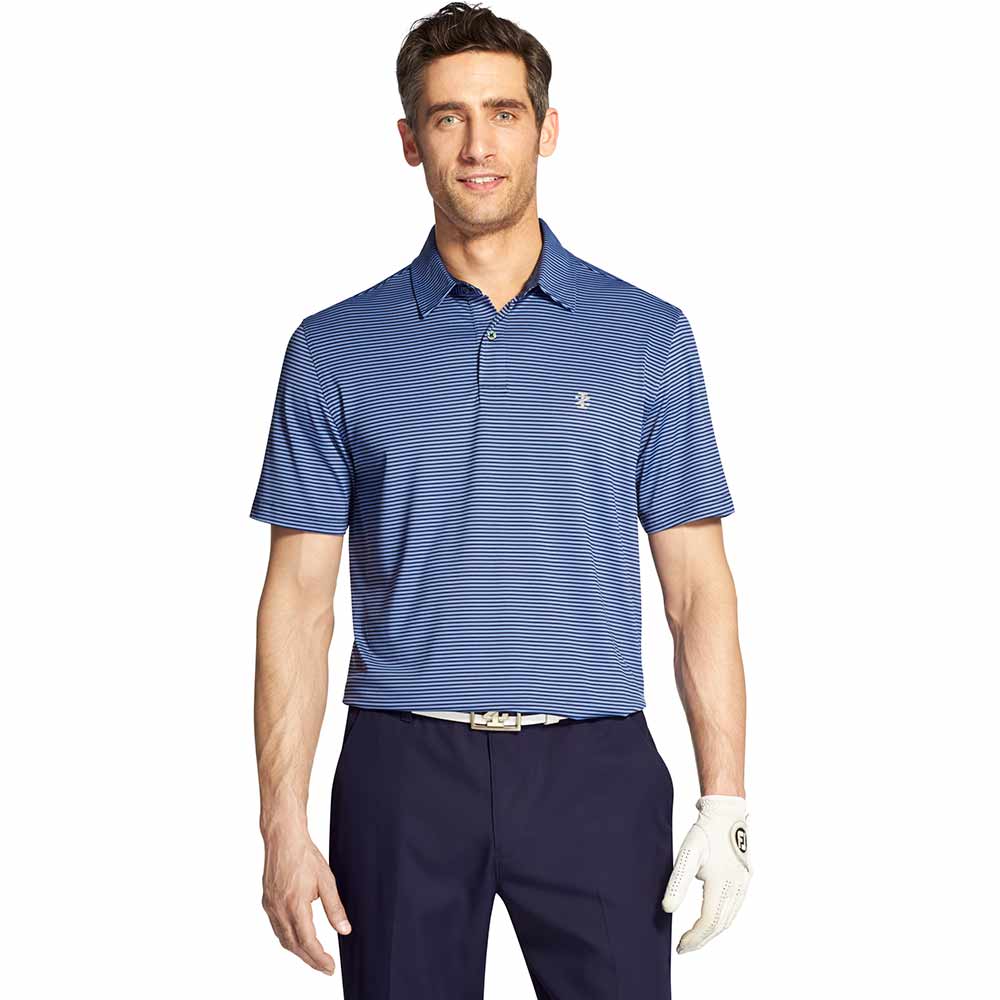 IZOD SS Greenie Stripe Polo - Club Blue - IZOD Golf