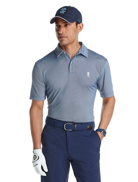 IZOD Print Texture Polo [Club Blue] - IZOD Golf