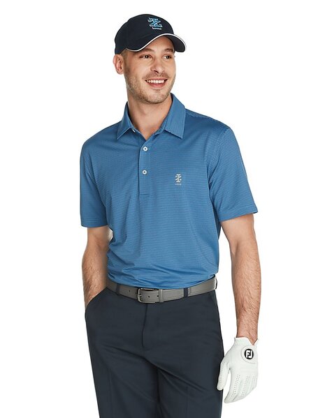 IZOD Caddie Gingham Jacquard Polo - Blue Revival