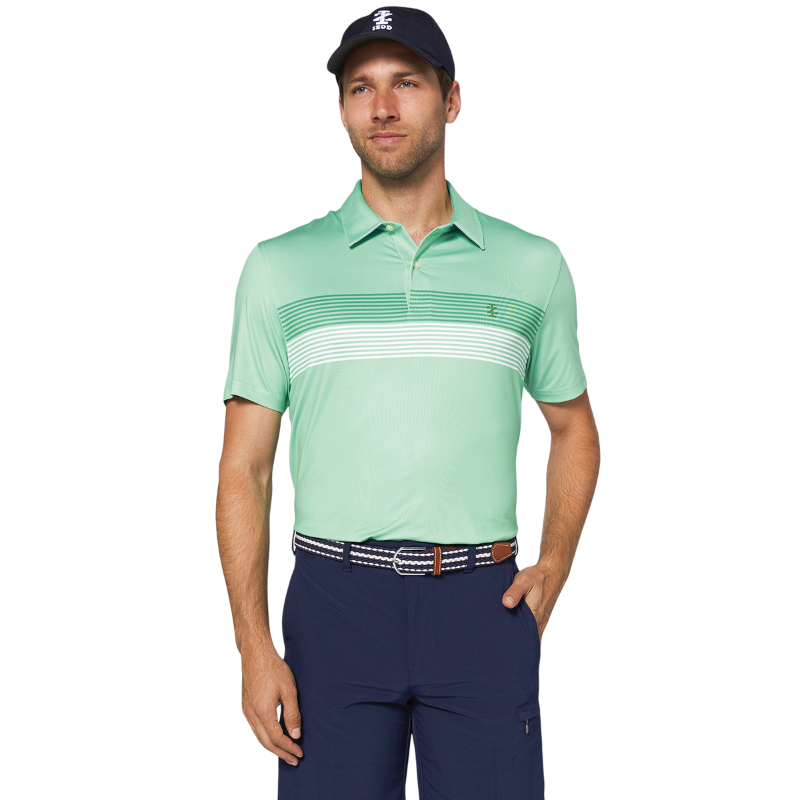 IZOD Printed Chest Stripe Men's Polo [JADE]