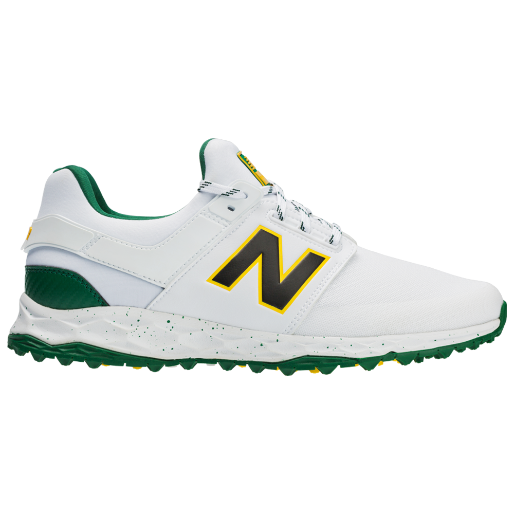 new balance white and green