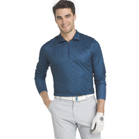 Izod LS Houndstooth Print Pullover - Saxony Blue