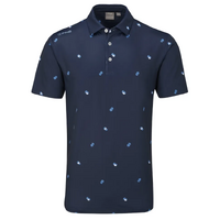 PING Two Tone Men's Polo - Navy/Stone Blue