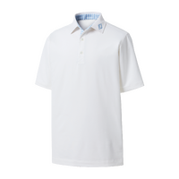 FJ Gingham Trim Men's Polo [White]