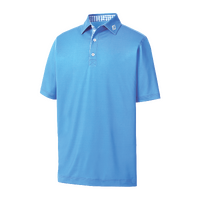 FJ Gingham Trim Men's Polo [Lagoon]