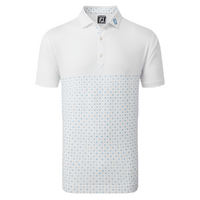 FootJoy Engineered Foulard Polo - White/True Blue/Navy