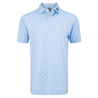 FootJoy Lisle Paisey Print Polo - Sky/Navy