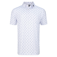 FootJoy Lisle Paisey Print Polo - White/Sky