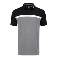 FJ Lisle Colour Block Men's Polo [BLK/WHT/CHAR]