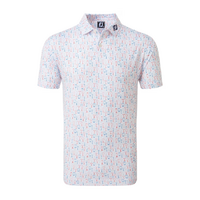 FJ Glass Print Men's Polo [WHITE]