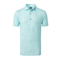 FJ Half Moon Geo Men's Polo [WHT/AQU/BLU]