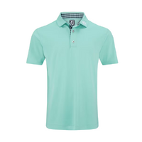 FJ Solid Gingham Trim Men's Polo [AQUA]