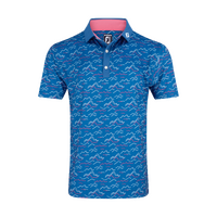 FJ Wave Print Men's Polo [SAPPHIRE]