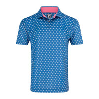 FJ Flower Foulard Print Men's Polo [SAPPHIRE]