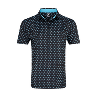 FJ Flower Foulard Print Men's Polo [BLACK]