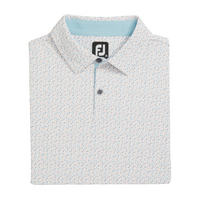 FJ Geometry Print Men's Polo [WHT/PLAT/BLU/SUN]