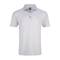 FJ Allover Floral Print Men's Polo [WHT/SUN/BLU/PLAT]