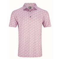 FJ Allover Floral Print Men's Polo [WHT/PNK/PUR/BLK]