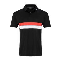 FJ Double Chest Band Men's Polo [BLACK]