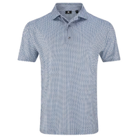 FJ Houndstooth Geo Print Men's Polo [WHT/NVY]