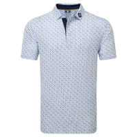 FJ Solid Figure Print Men's Polo [WHT/NVY]