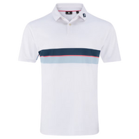 FJ Double Chest Band Men's Polo [WHITE]