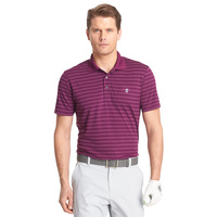 IZOD SS Poly Feeder Stripe Polo (Fashion Colors) - Purple