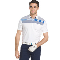 IZOD Printed ENG Stripe Stretch Jersey Polo - Bright White