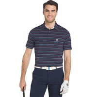 IZOD SS Self Collar Feeder Stripe Stretch Polo - Club Blue