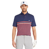 IZOD Traditional Engineer Stripe Polo - Saltwater Red