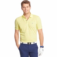 IZOD SS Mesh Textured Stripe Polo - Yellow