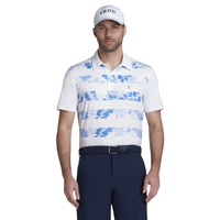 IZOD Tropical Palm Stripe Men's Polo [WHITE/BLU]