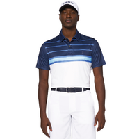 IZOD Print Pique Colourblock Stripe Men's Polo [BRIGHT_WHITE]