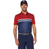 IZOD Print Pique Colourblock Stripe Men's Polo [SALSA]