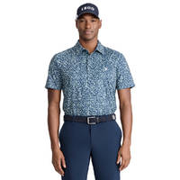 IZOD Micro Print Tropical Golf Polo - Navy Blazer