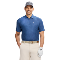 IZOD Golf Small Print Men's Polo [MED BLUE]