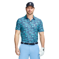IZOD Large Floral Print Men's Polo [MEDI BLUE]
