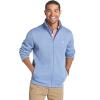 IZOD LS Shaker Fleece Full Zip Jacket - Colony Blue