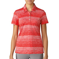 adidas 3 Stripe Ladies Polo - Red