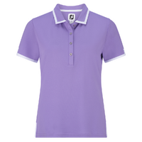 FootJoy Women's Stretch Pique Trim Polo - Purple Cloud/White